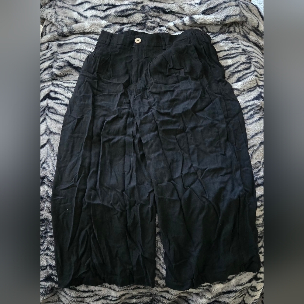 heipeiwa Cotton Linen Wide Leg Palazzo Pants #1170 NWOT - Picture 4 of 6